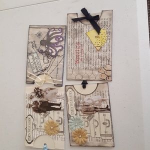Set of 4 Vintage Journaling Pockets